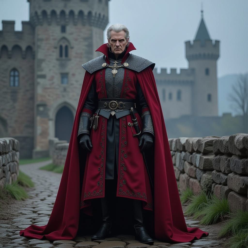Gary Oldman Dracula Emerging from Gothic Castle