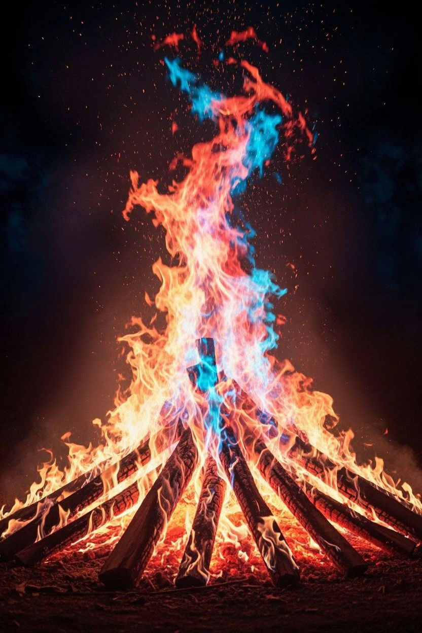 Ethereal Belly Dancers Emerge From Vibrant Campfire Flames