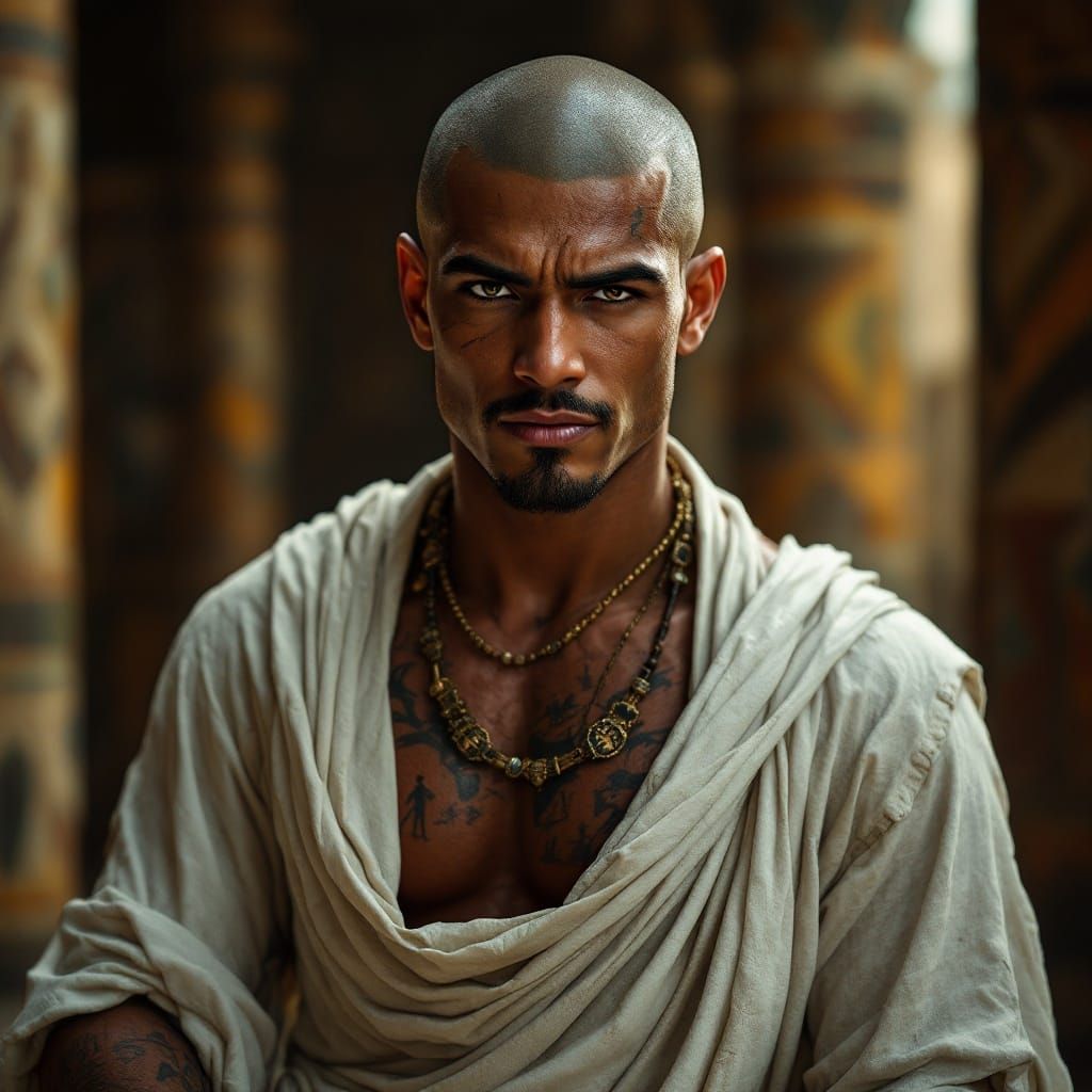 Egyptian Medjay Warrior with Oiled Physique