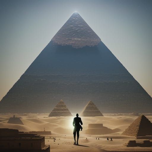 Futuristic Giza Metropolis with Ancient Wonders