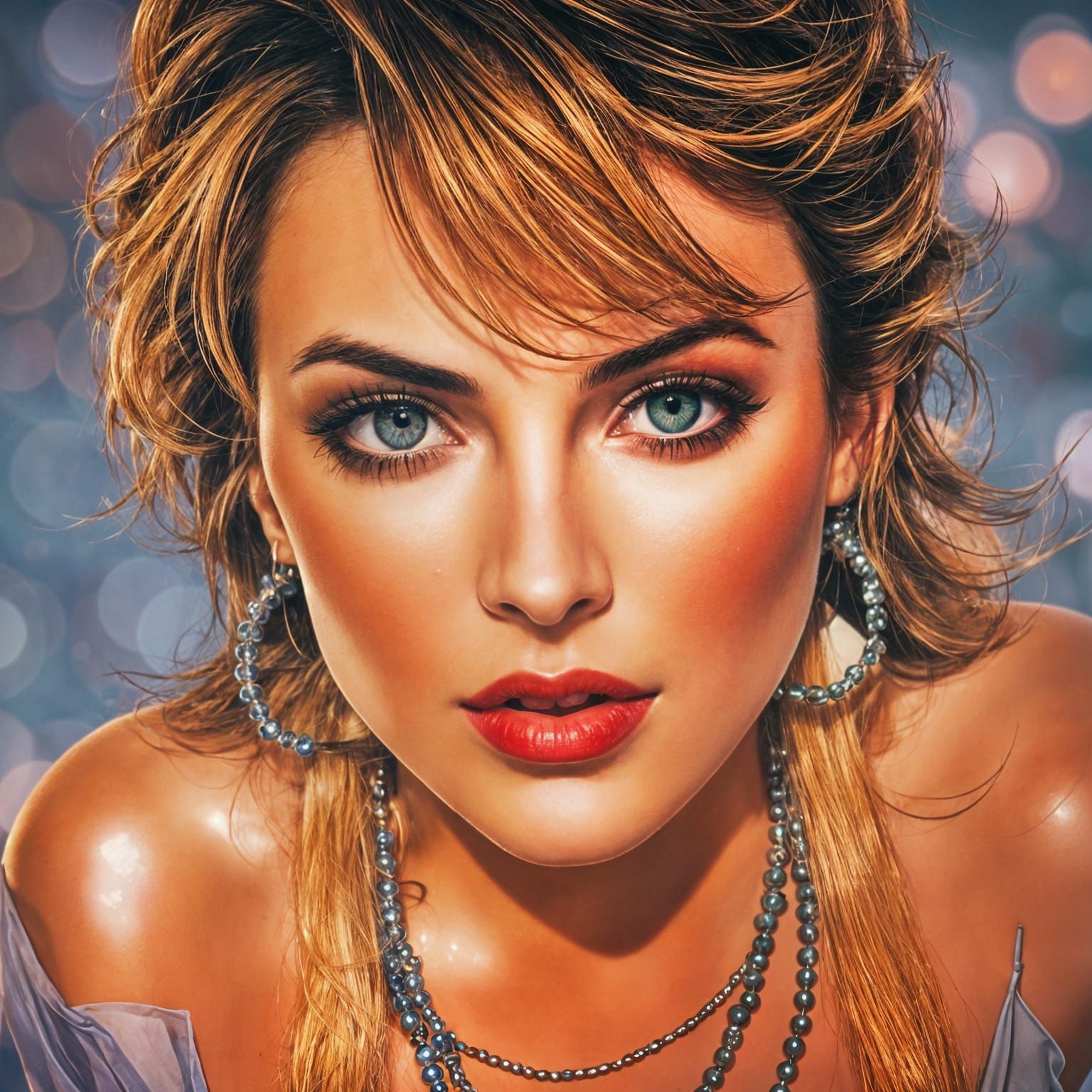 Vibrant 80s Woman in Cinematic Lighting
