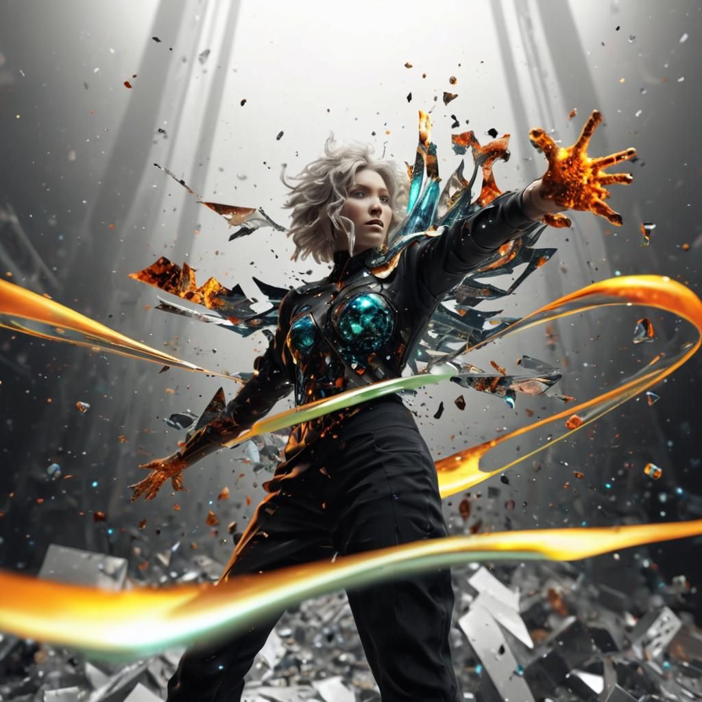 Fractal Spiral Galaxies in Cubist Surrealist Style