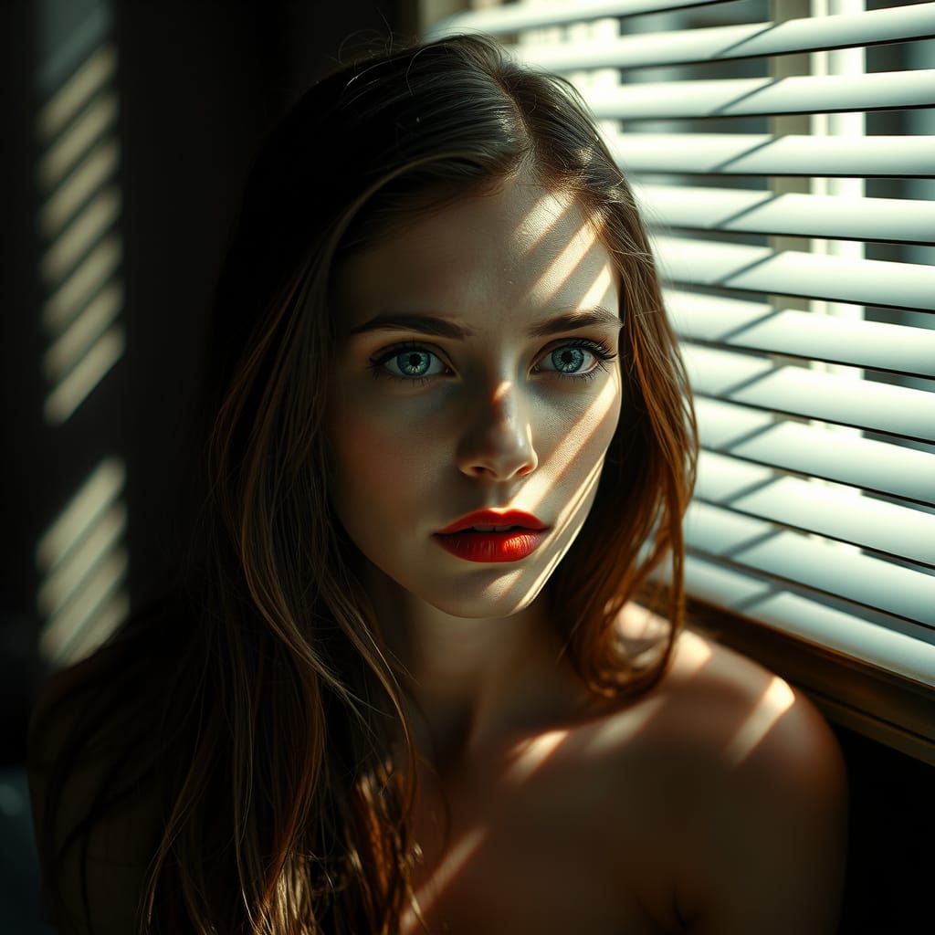 Portrait of Woman with Dramatic Lighting