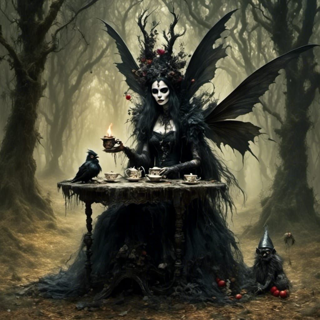 Dark Fairy's Grungy Tea Party in a Forest
