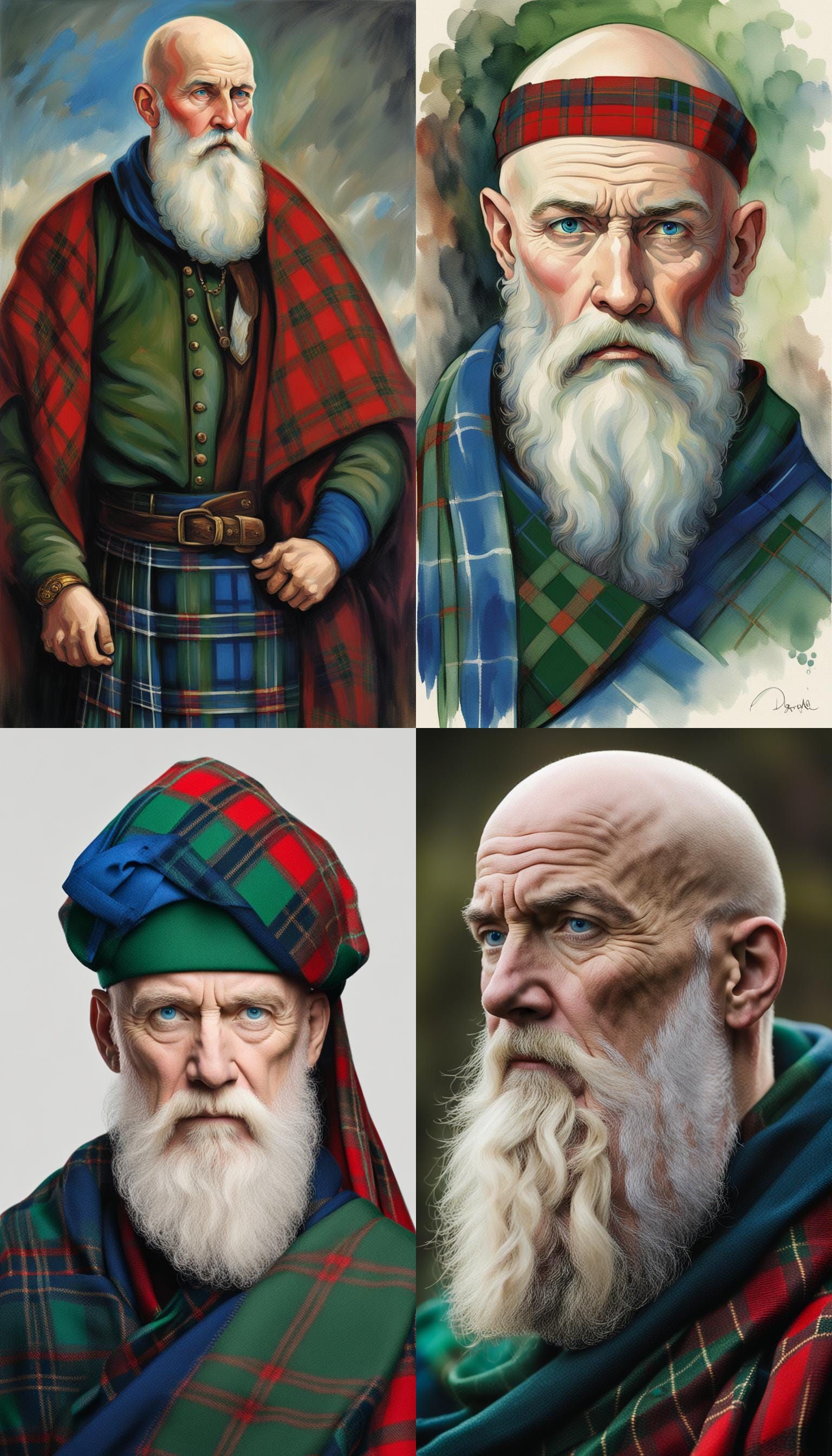 Scottish Man with Tartan: A Stoic Portrait