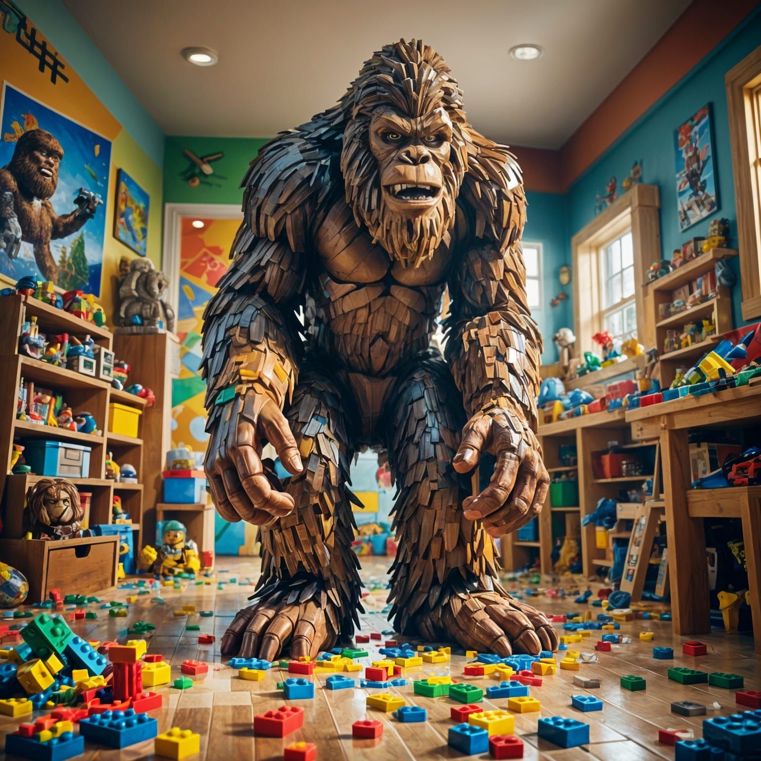 Bigfoot's Lego Misery: A Double Exposure