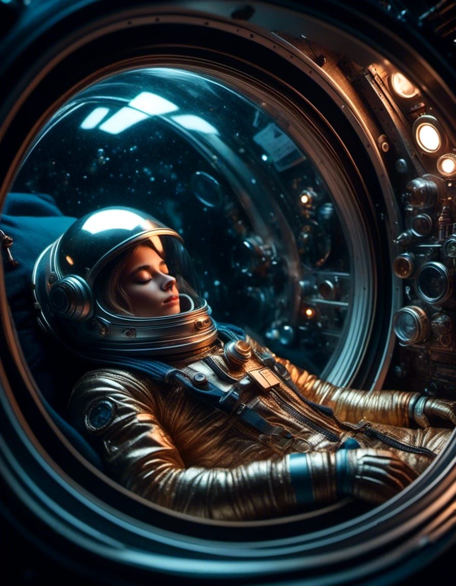 Astronaut's Deep Space Dream in Hyperrealistic Style