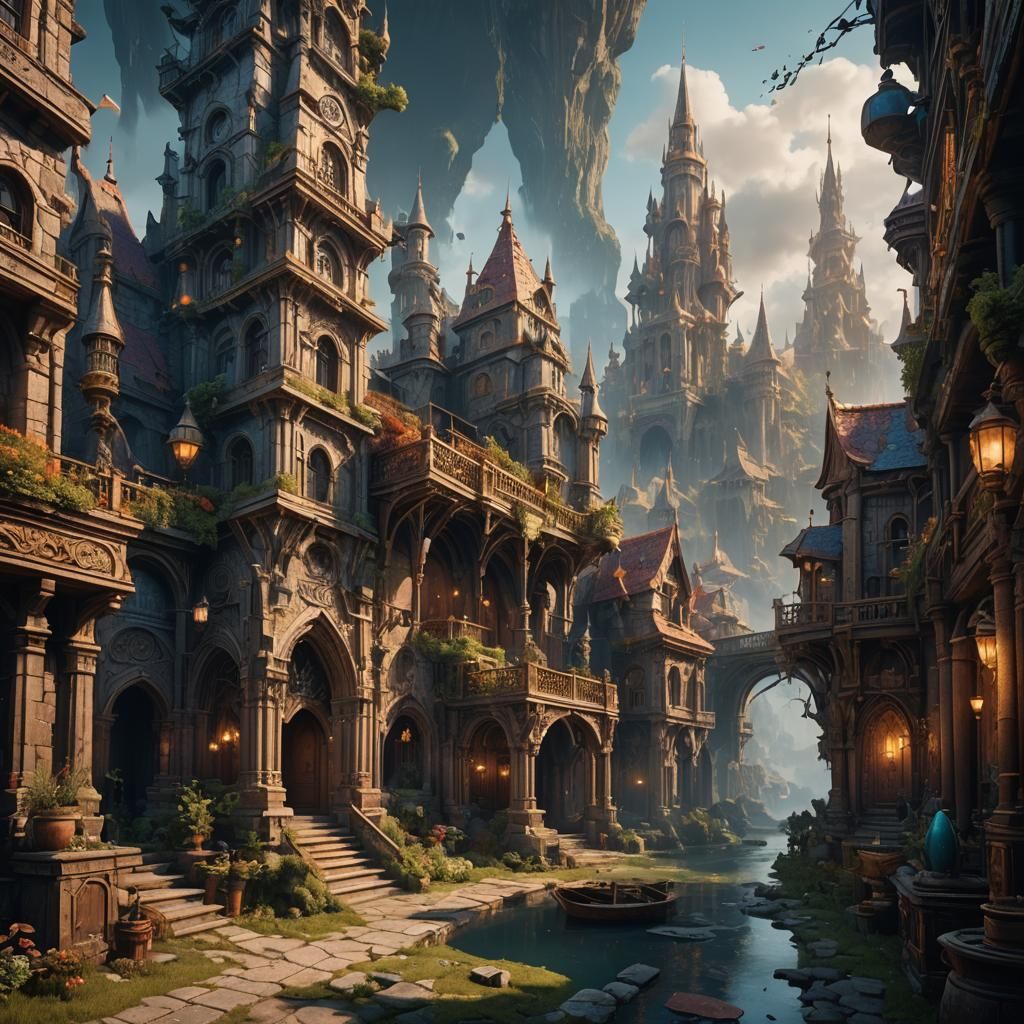 Fantastical Matte Painting with Deep Color