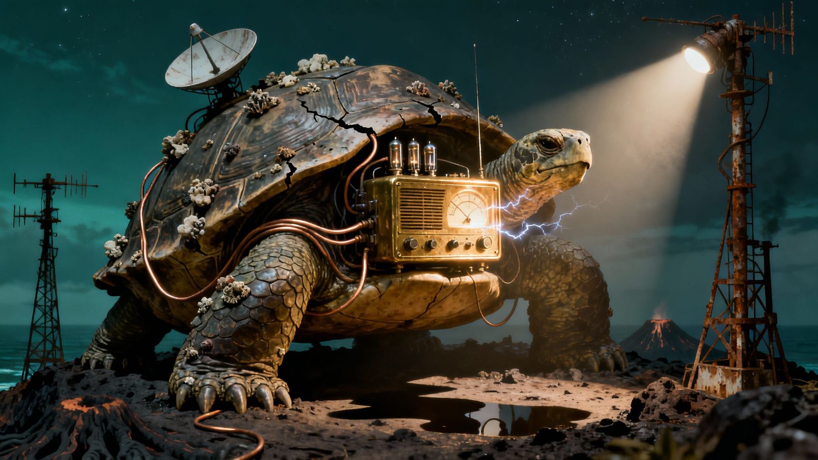 Ancient Tortoise Runs Retro Sci-Fi Radio Station