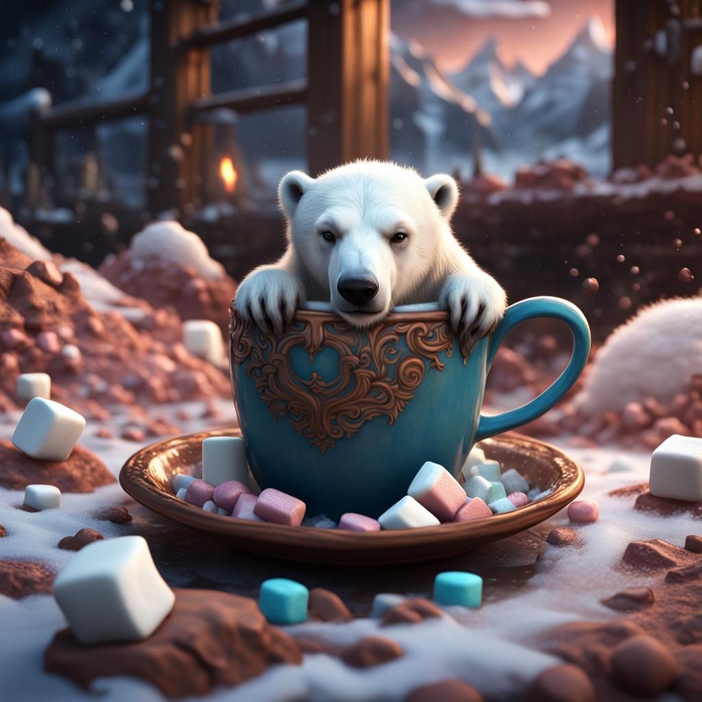 Polar Bear Hot Chocolate Fantasy Art