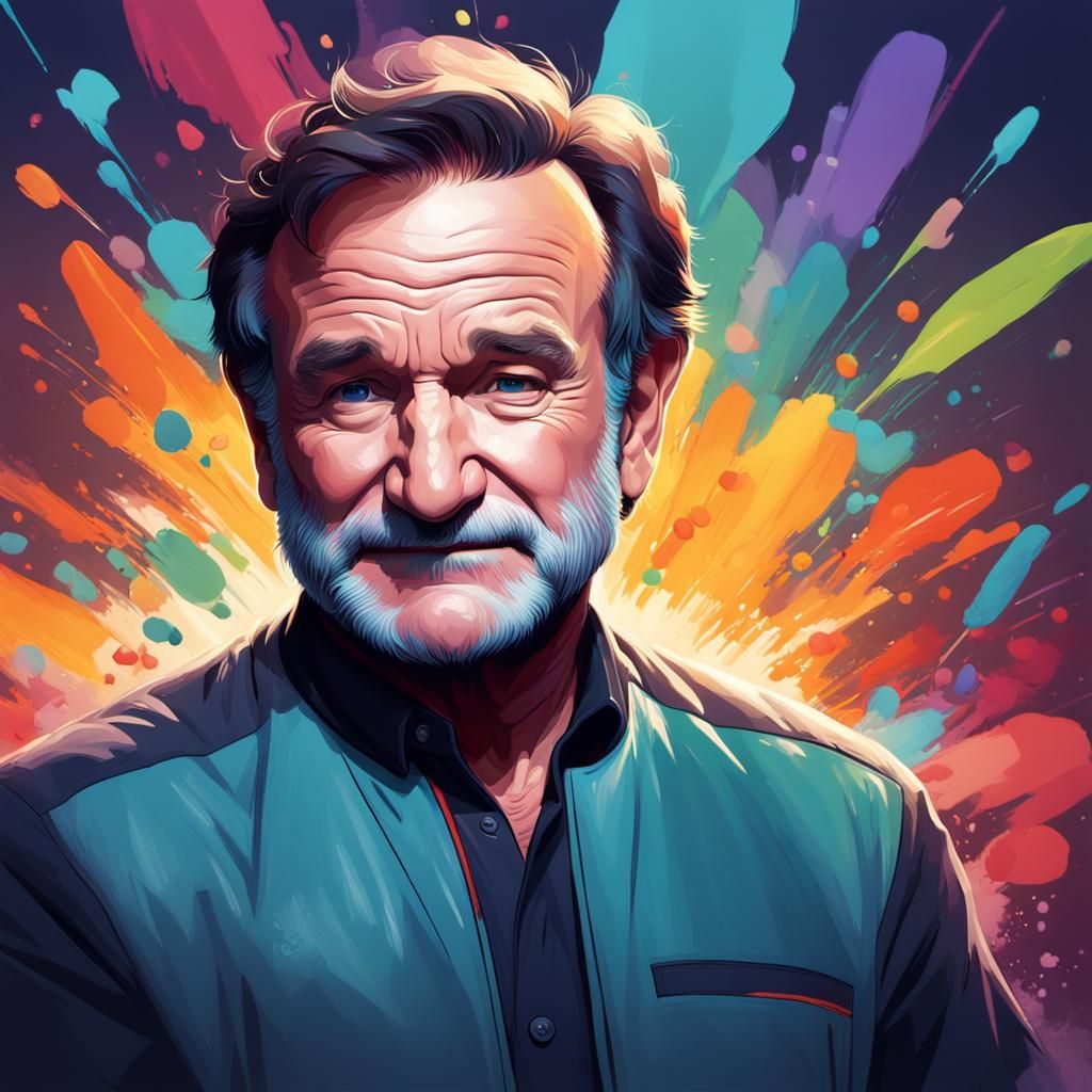 Detailed Portrait of Robin Williams, Digital Art