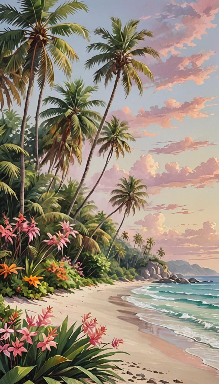 Idyllic Tropical Beach Paradise Scene