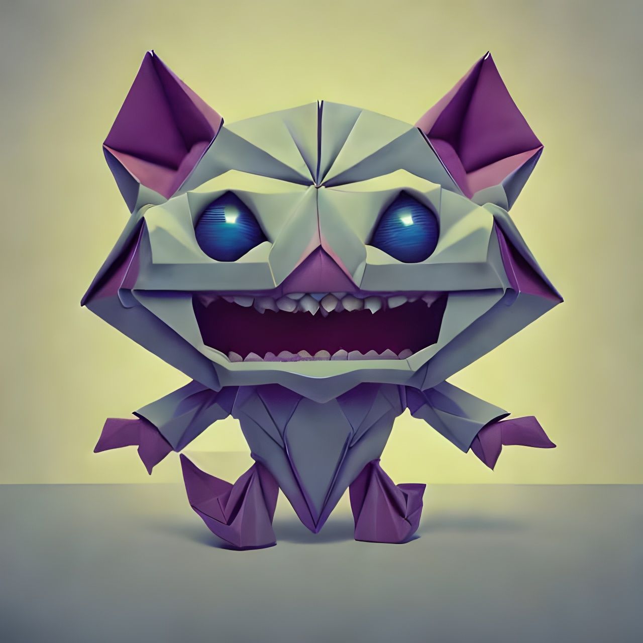 Photorealistic Origami Monster by James Jean