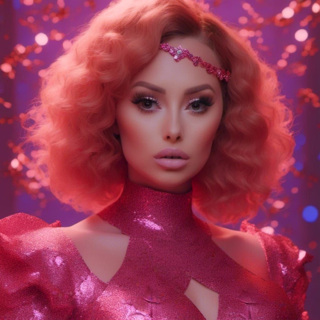 Pink Raven Queen: Detailed Matte Painting