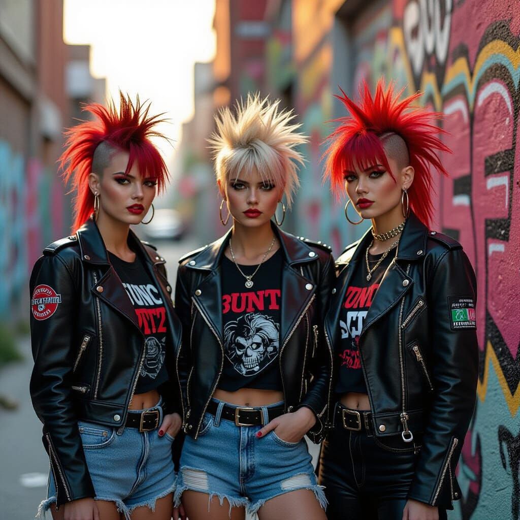 Punk Girls 1982: Rebellious Style in Gritty Urban Scene