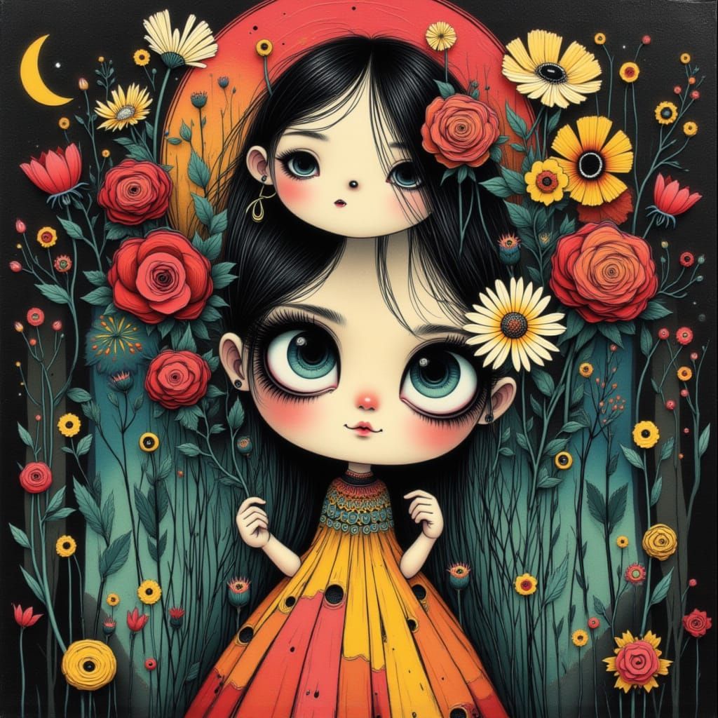 Hyper-Cute Portrait in Pop Surrealism Style