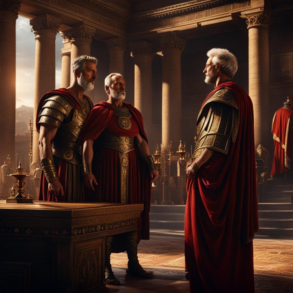 Scipio Africanus and Cato in Roman Senate