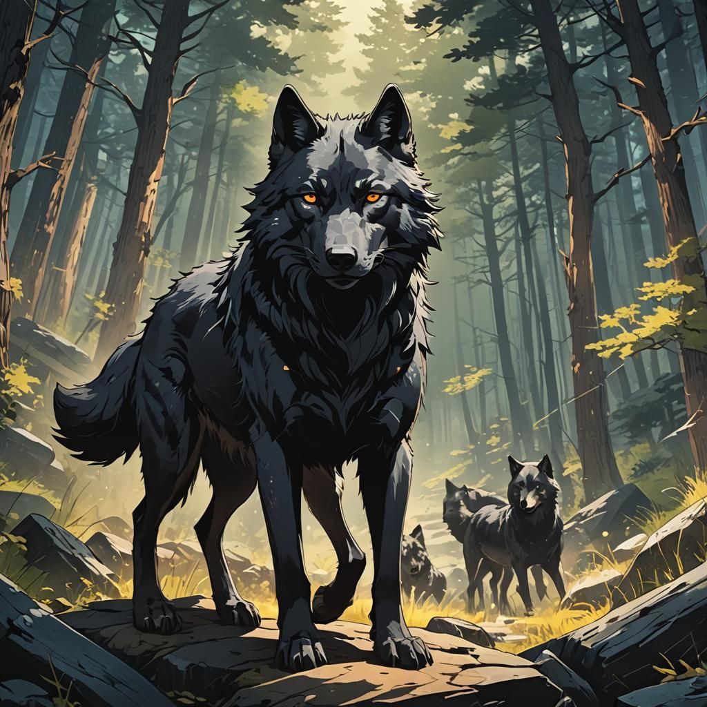 Anime Black Wolf Cel-Shaded Manga Scan