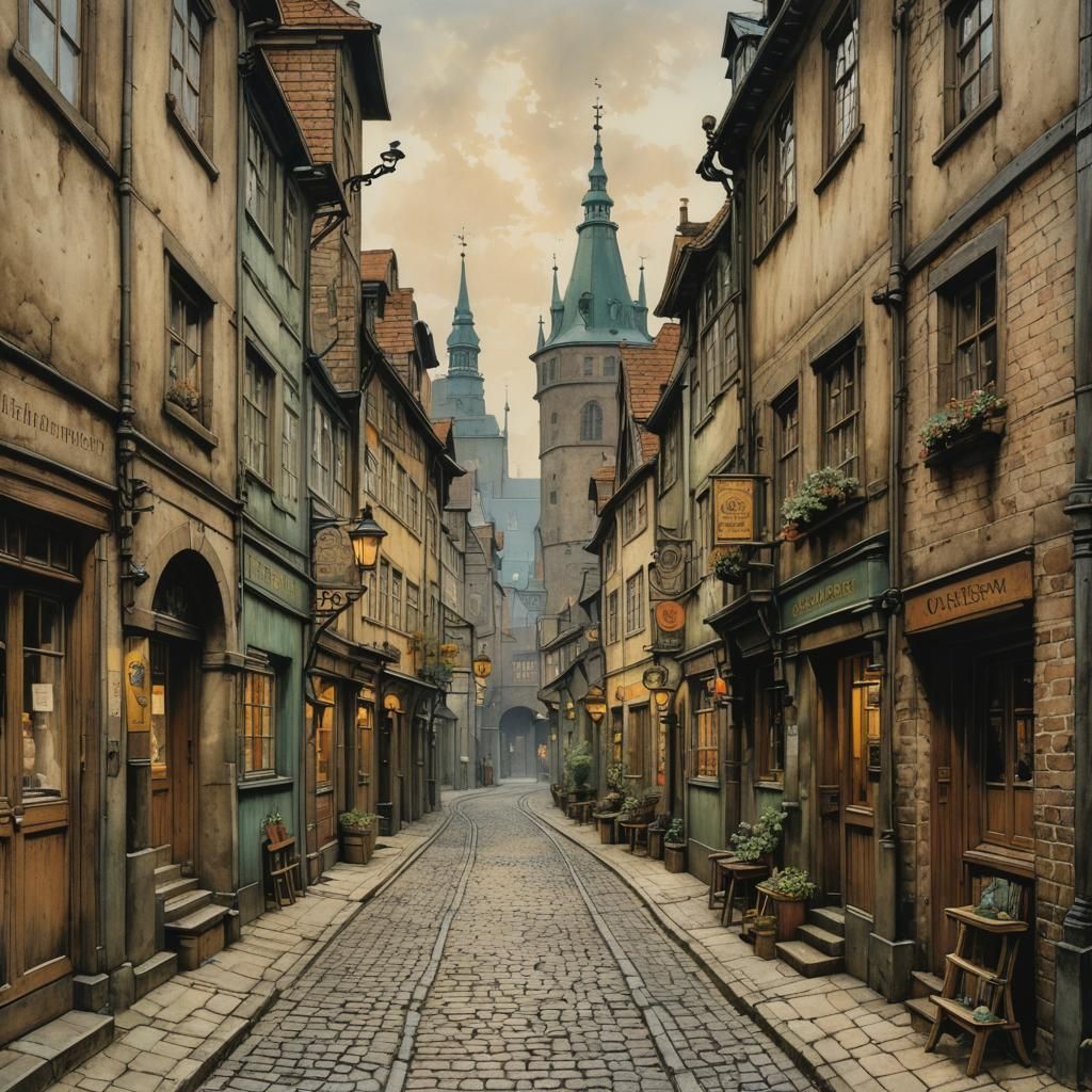 Old Town Alley in Northern German Port City