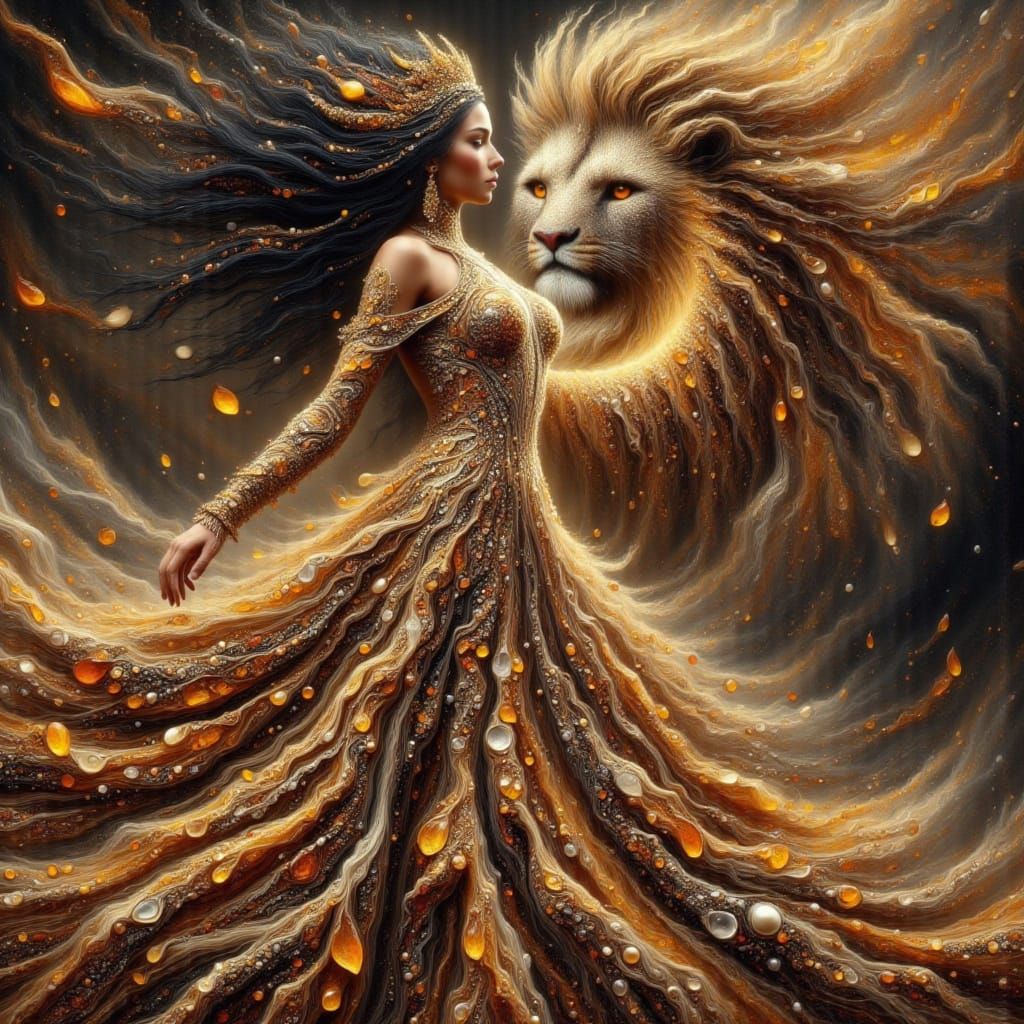 Lioness Embodiment in Fantasy Art Style