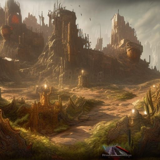 Post-Apocalyptic Wonderland: Detailed Matte Painting