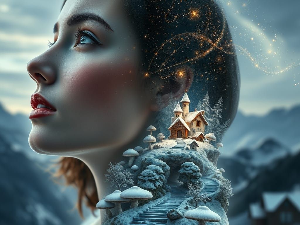 Ethereal Winter Fantasy Portrait in Hyper Realistic Style