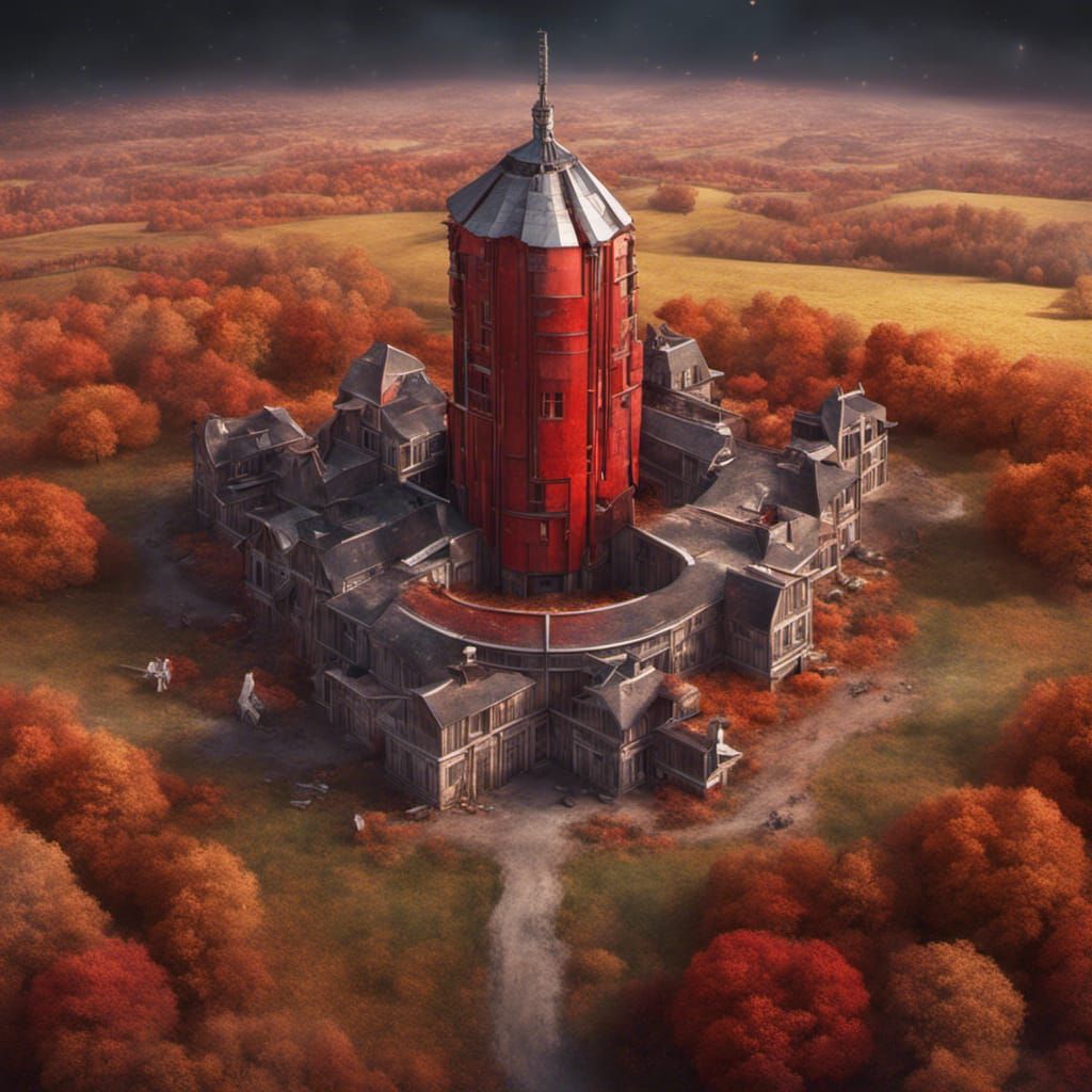 Lipstick Building on Farm with Satellite Trail