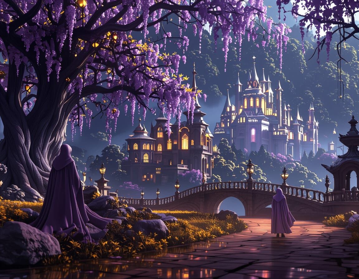 Ethereal Dark Fantasy Landscape in Deep Color