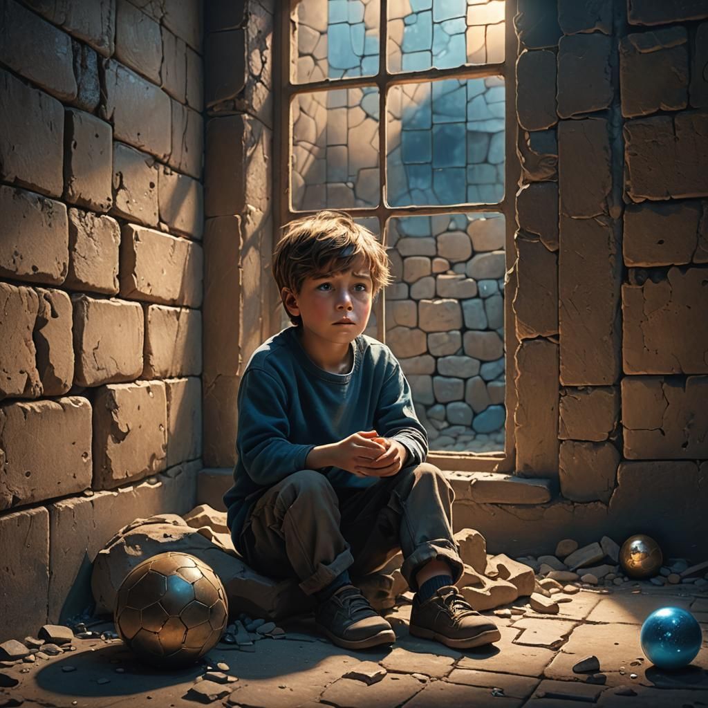 Sad Boy in Cell: Cinematic Digital Matte Painting