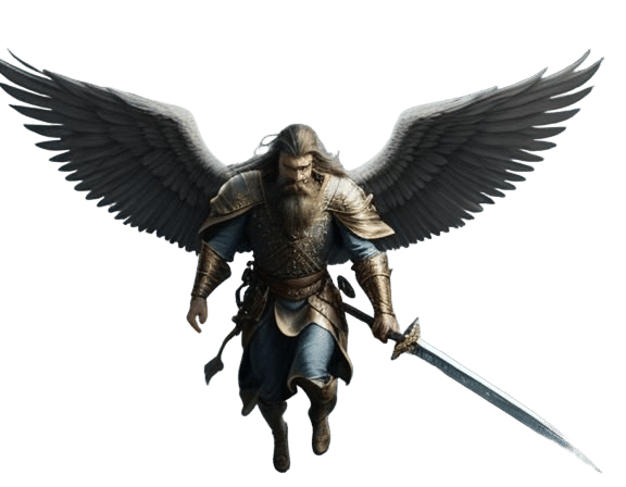 Flying Angel with Sword Full Body
