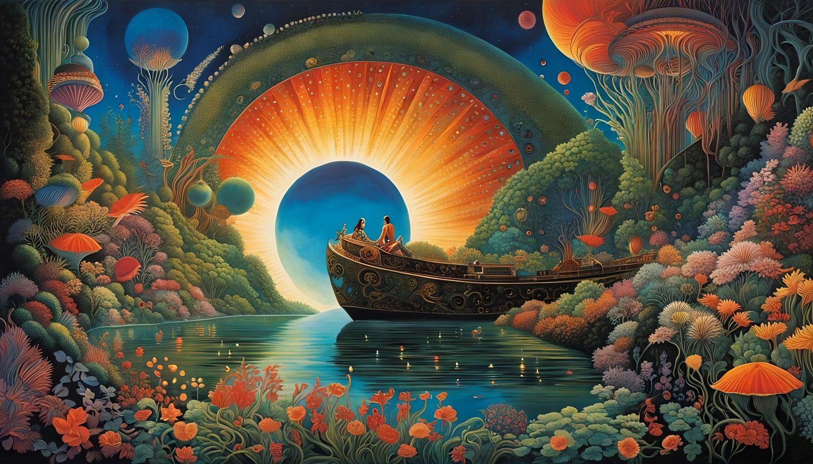 picture yourself in a boat on a river