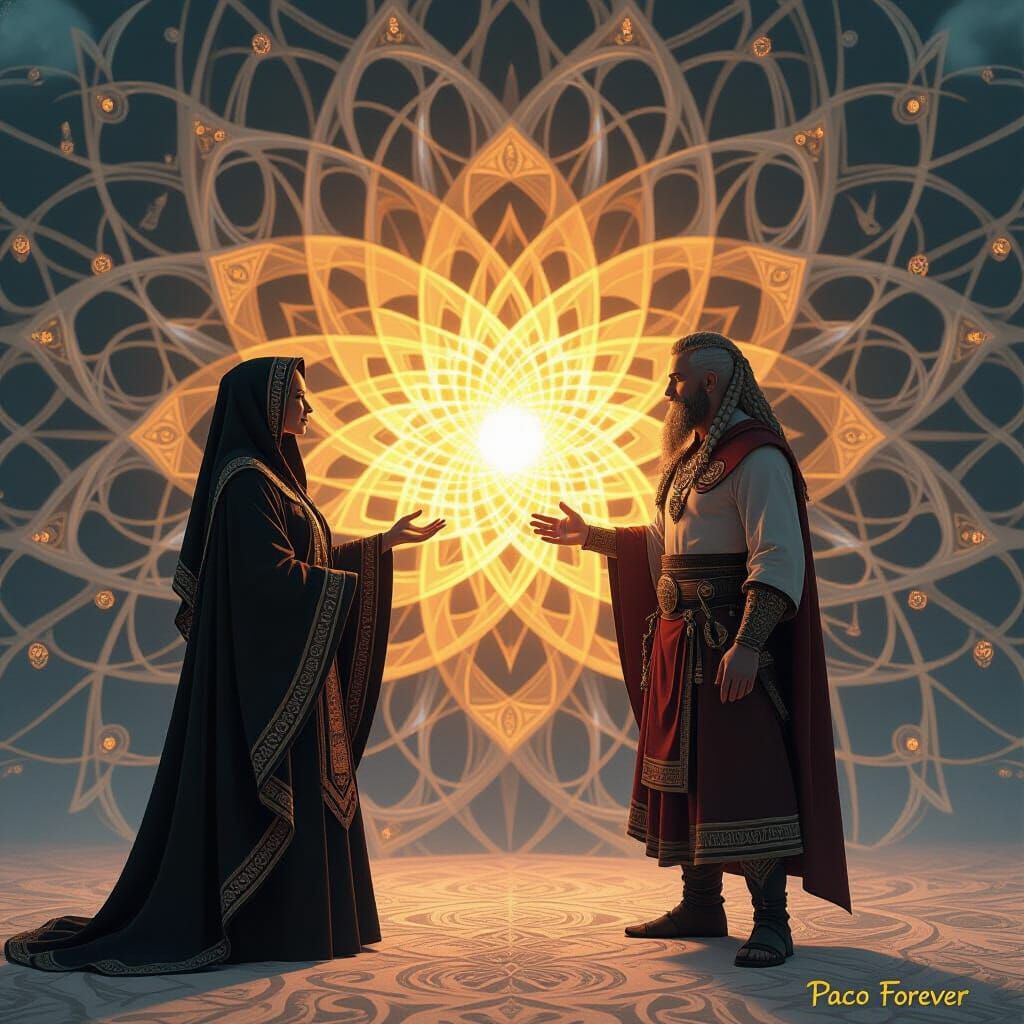 Cosmic Entity Unites Diverse Deities in Fractal Universe