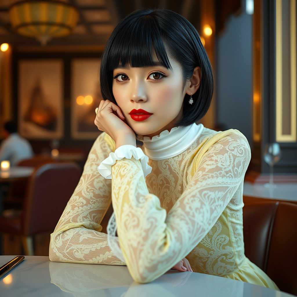 Woman in Lace Dress, Fantasy Concept Art Portrait