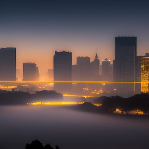 Mysterious City Shadows in Dramatic Lighting