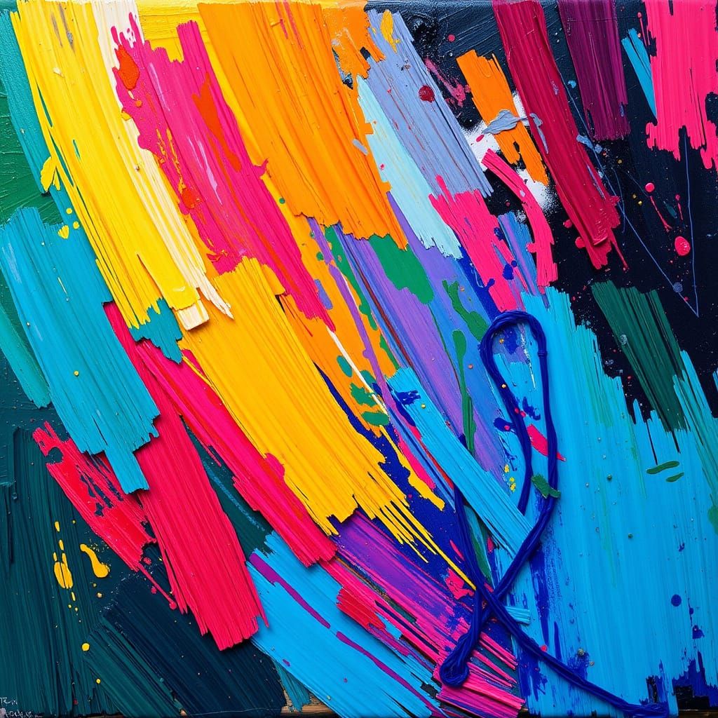 Abstract Painting in Impressionist Style