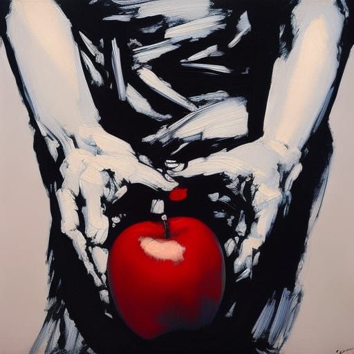 Clasped Hands Holding a Red Apple