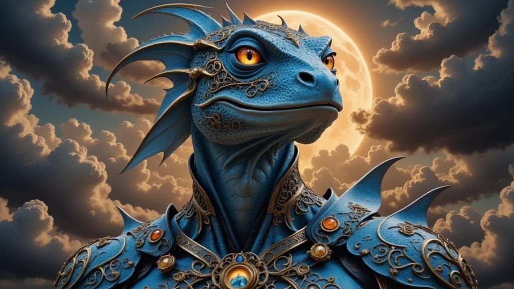 Lizard People of Alpha Draconis in Dark Fantasy Style
