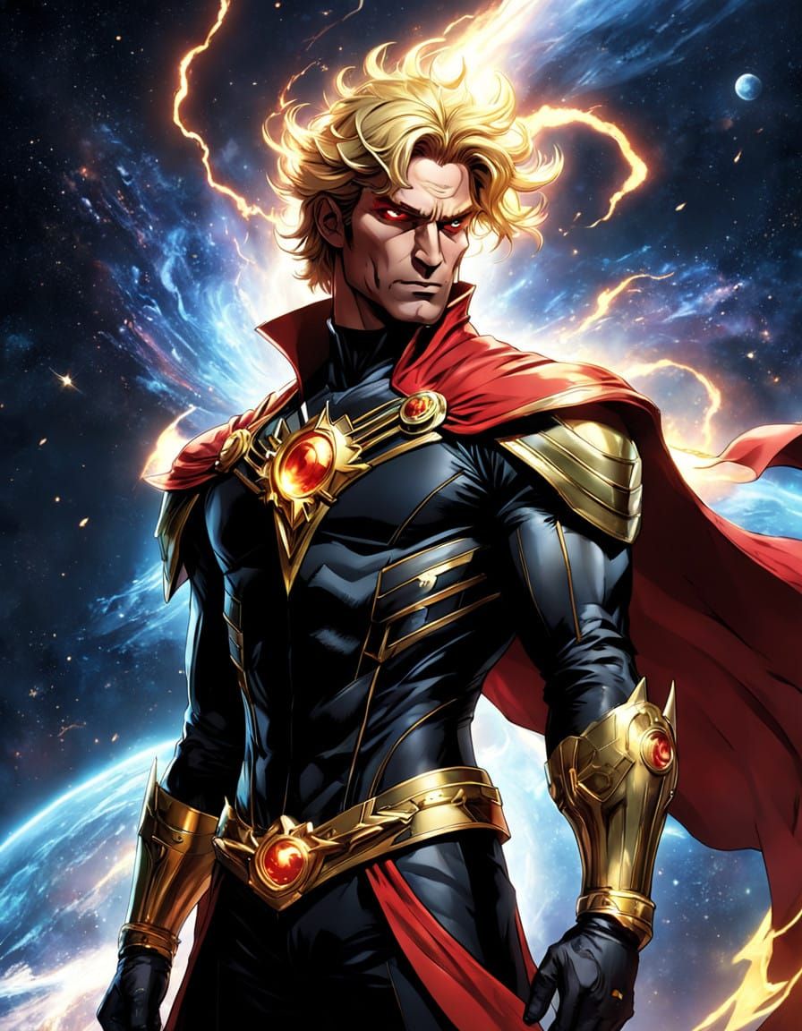 Cosmic Marvel Hero Adam Warlock in Ethereal Glory