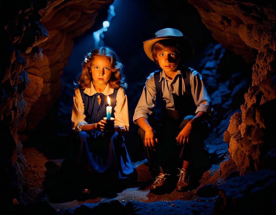Tom Sawyer and Becky Thatcher in Dark Cave