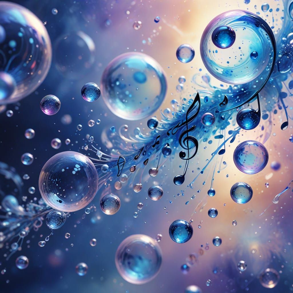 Whimsical Watercolor Sapphire Blue Musical Notes