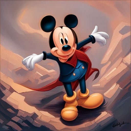 Simple AI Image of Mickey Mouse