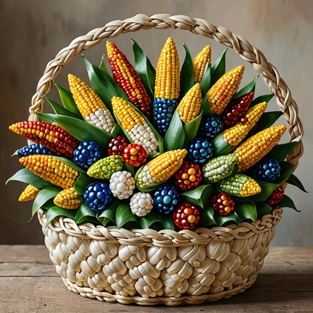 Photorealistic Bouquet of Glass Gem Corn