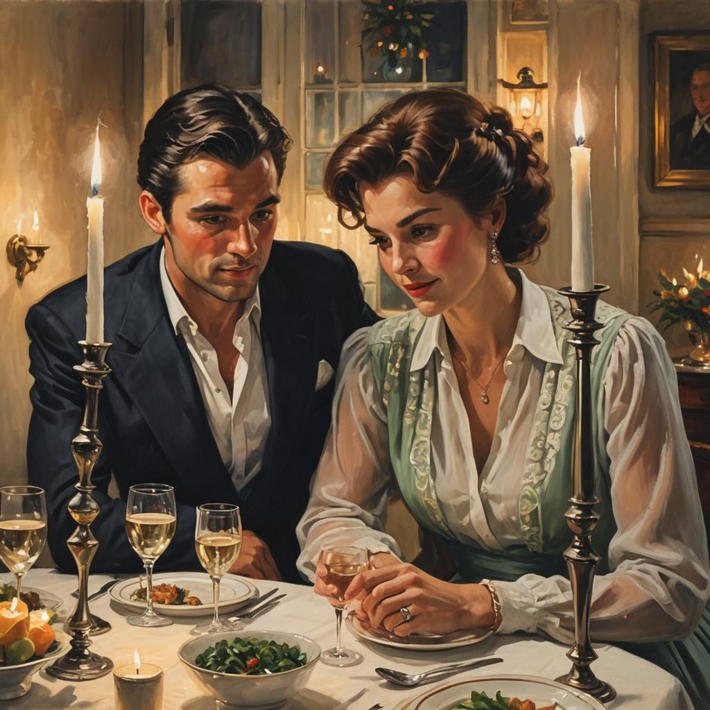 Romantic Candlelit Dinner, Peggy Fortnum Style