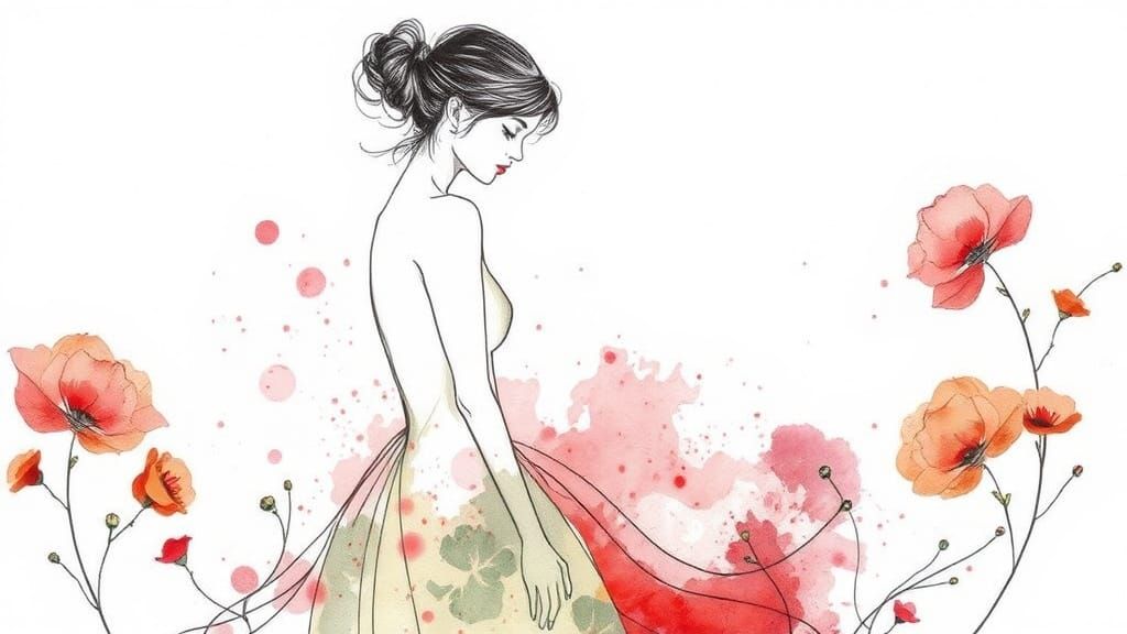 Ethereal Female Figures in Delicate Watercolor Illustration