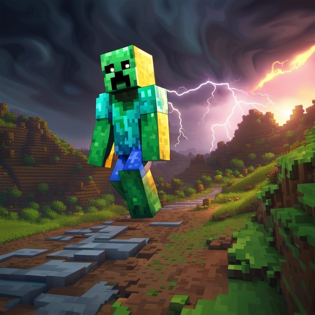 Minecraft - walking creeper