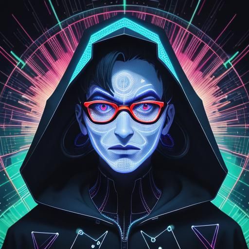 Hologram Nosferatu Glitch Art Portrait