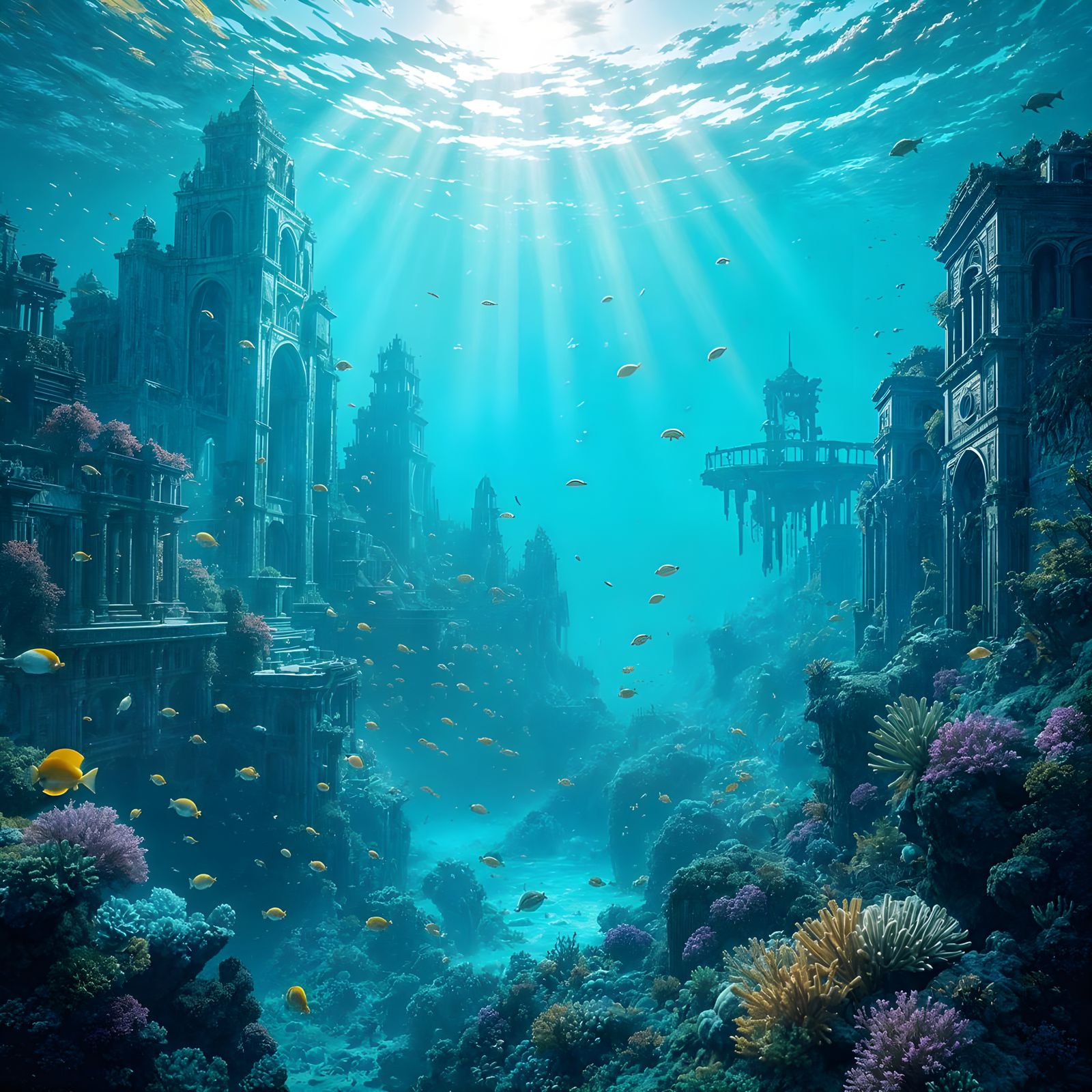 Underwater Metropolis Reclaimed by Nature in Matte Painting ...