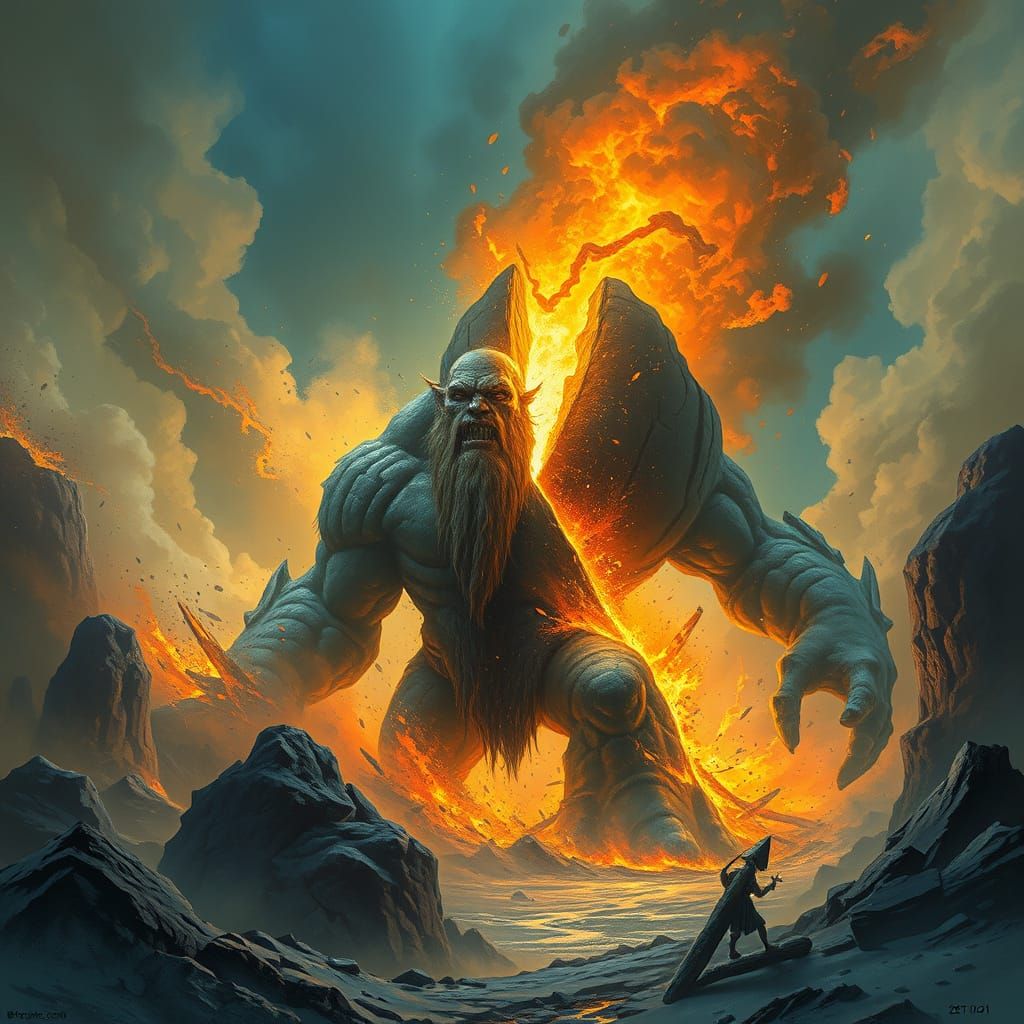 Giant of Scandinavian Myth Shatters in a Blaze of Fire and D...