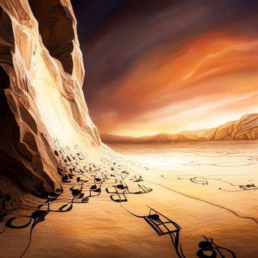 Musical Score as Hyperrealistic Cave Painting