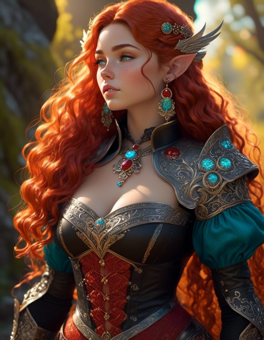 Freckled Woman Warrior at Overgrown Sunrise